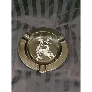 VINTAGE MCM RARE CROWN DEVON PEGASUS BLACK ASHTRAY TRINKET DISH ENGLAND 1960s